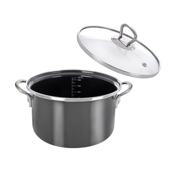 Oală cu capac smalțuită 3,25 l Metalic – Orion