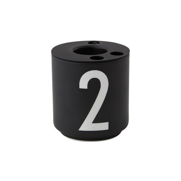 Set 4 cești din imitație porțelan Design Letters Mini, negru-image-2