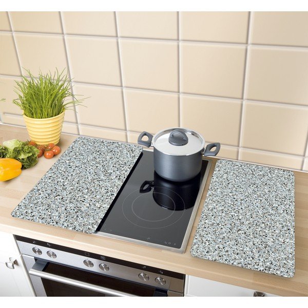 Set 2 protecții din sticlă pentru aragaz Wenko Granite, 52 x 30 cm-image-1