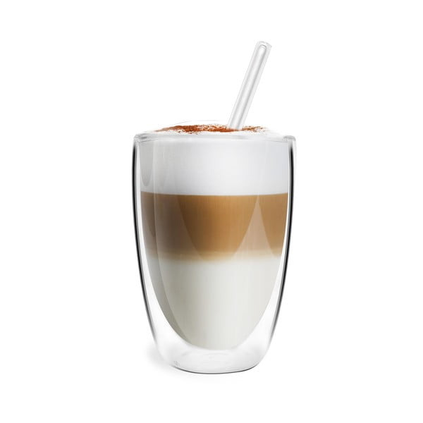 Căni 6 buc. cu perete dublu/pentru latte din sticlă 350 ml – Vialli Design-image-2