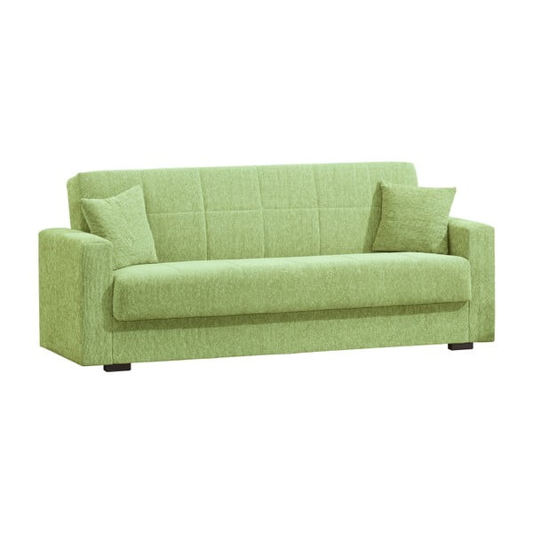 Canapea extensibilă de 2 persoane cu spațiu de depozitare, Esidra Relax, verde