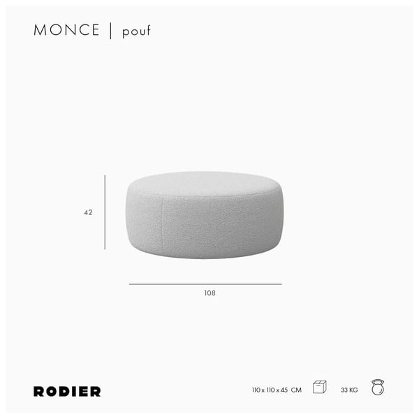 Taburet roz cu tapițerie din țesătură bouclé Monce – Rodier-image-4