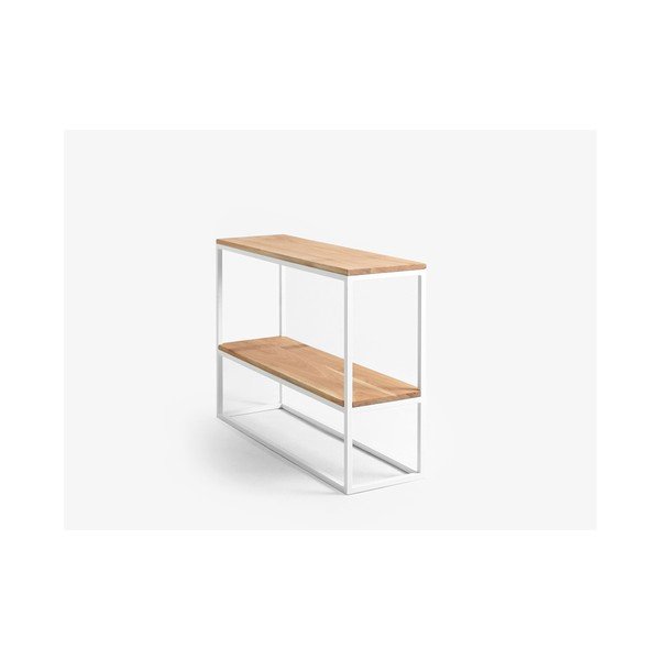 Raft din stejar cu structură albă Custom Form Julita, lățime 30 cm-image-4