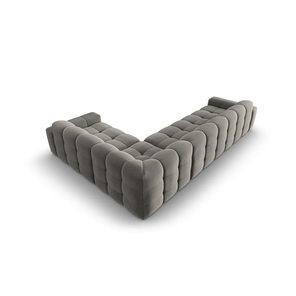 Colțar gri cu tapițerie din catifea (pe partea dreaptă) Kendal – Micadoni Home-image-4