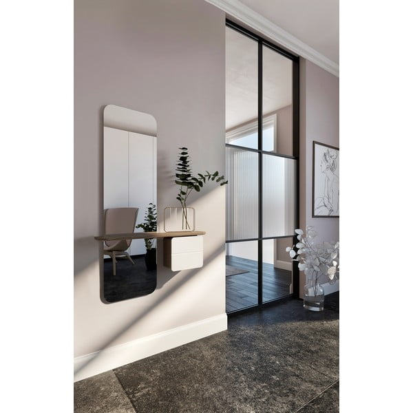 Set pentru hol alb/maro cu aspect de lemn de stejar One More Look – UMAGE-image-1