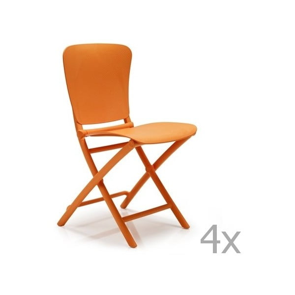 Set 4 scaune de grădină Nardi Zac Classic, portocaliu