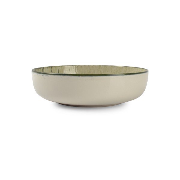 Farfurie verde/crem adâncă din gresie ø 18,5 cm Gravel – ONA-image-2