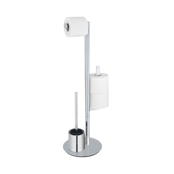 Suport pentru perie WC și hârtie igienică din inox Wenko Polvano-image-1