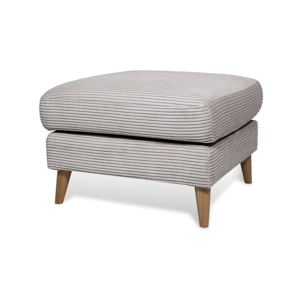 Taburet gri deschis cu tapițerie din catifea reiată Paris – Scandic-image-2