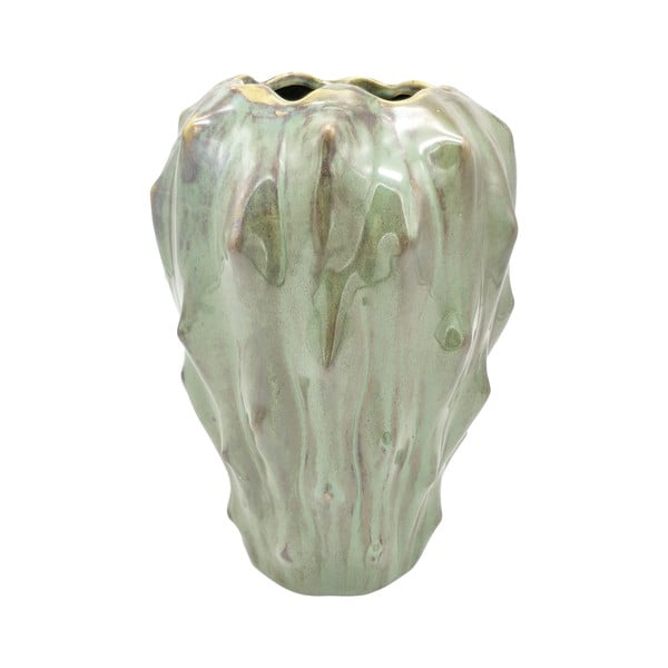 Vază din ceramică PT LIVING Flora, înălțime 23,5 cm, verde