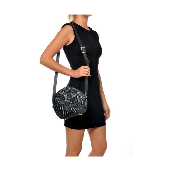 Geantă din piele Roberta M Minilasito, negru-image-3