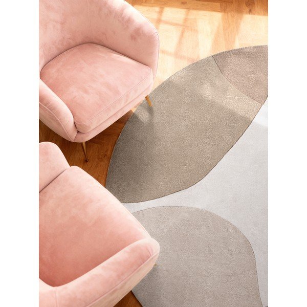 Covor bej țesut manual rotund din lână ø 160 cm Hackney Clarissa – Ted Baker-image-2