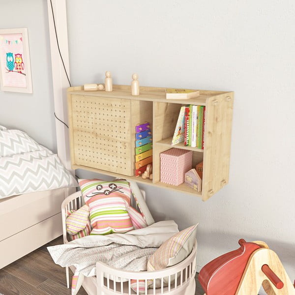 Bibliotecă de perete cu aspect de lemn de stejar 65x30 cm Sima – Kalune Design-image-2