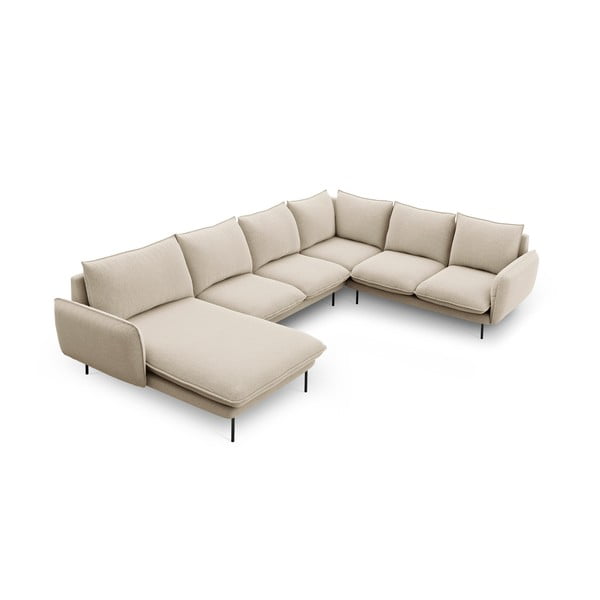 Canapea în formă de "U" cu extensie pe partea dreaptă Cosmopolitan Design Vienna, bej-image-2