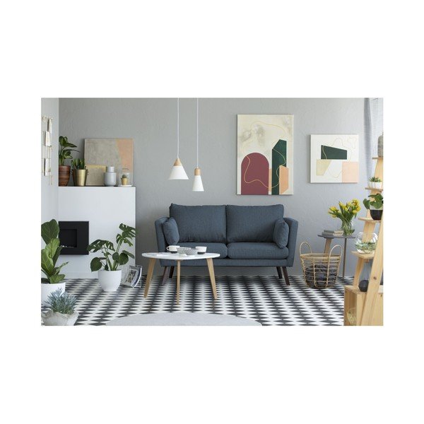 Canapea cu 2 locuri Mazzini Sofas Elena, albastru închis-image-2