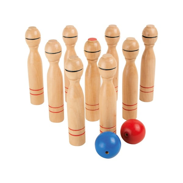Set bowling din lemn pentru copii Legler Skittles
