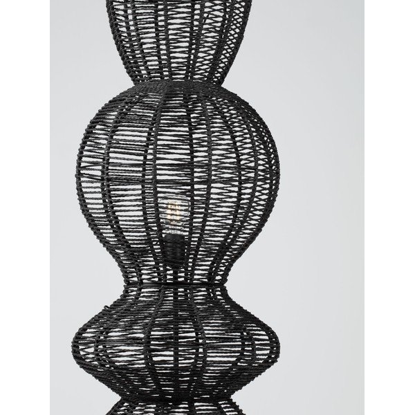 Lampadar negru mat cu tapițerie din frânghie (înălțime 136 cm) Breena – Nova Luce-image-2