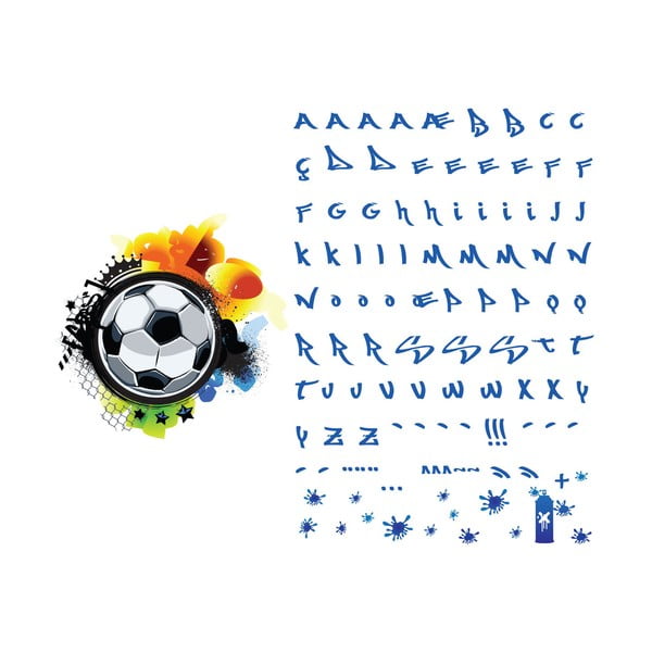Autocolant de perete cu nume Ambiance Football Graffitti-image-2