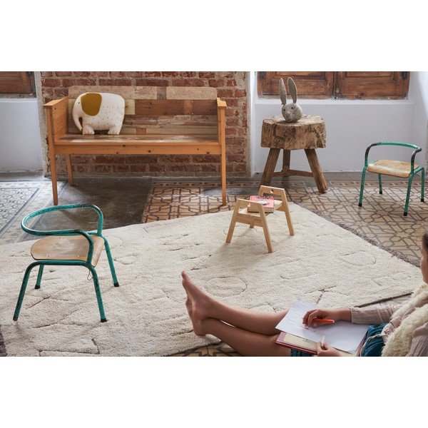 Covor pentru copii crem lavabil/țesut manual din bumbac 140x200 cm ABC – Lorena Canals-image-4