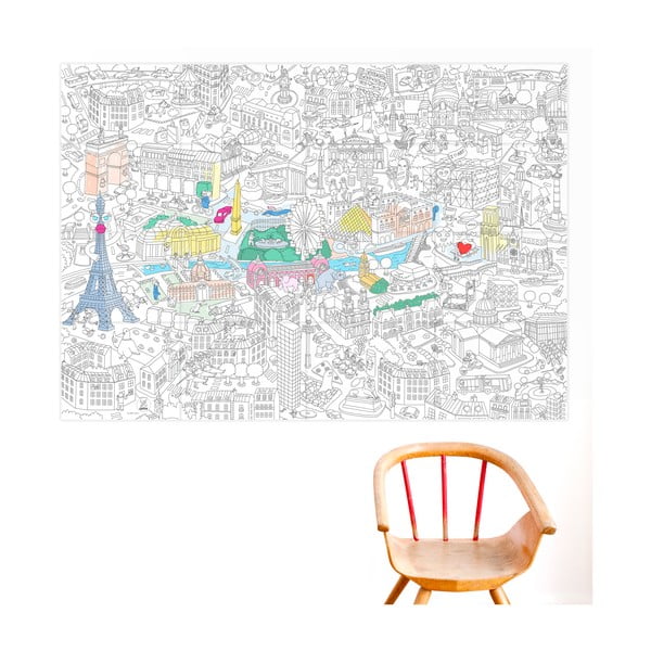 Planșă pentru colorat OMY Paris (70 x 100 cm)