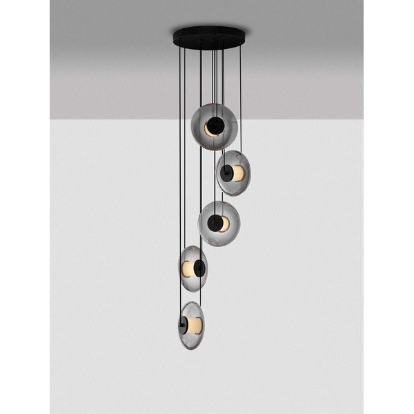 Lustră negru-mat LED cu intensitate reglabilă din sticlă ø 40 cm Ballet – Nova Luce-image-3