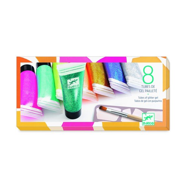 Set 8 culori tempera sclipitoare Djeco