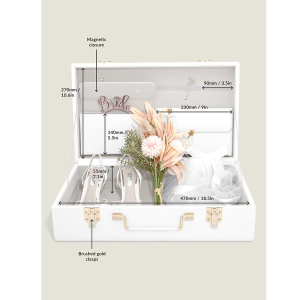 Cutie de depozitare albă din piele artificială decorativă 50x30x15 cm – Stackers-image-3