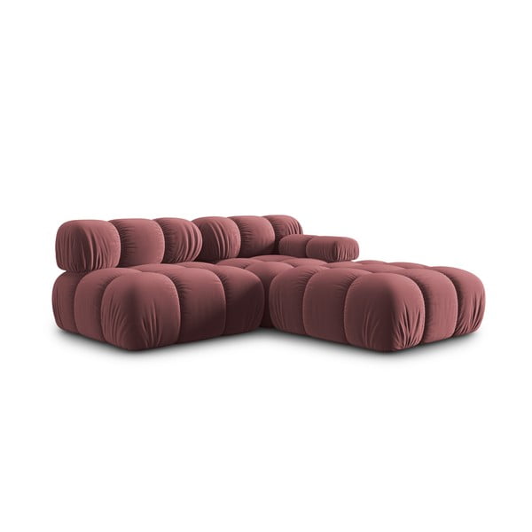 Canapea roz cu tapițerie din catifea 282 cm Bellis – Micadoni Home-image-4