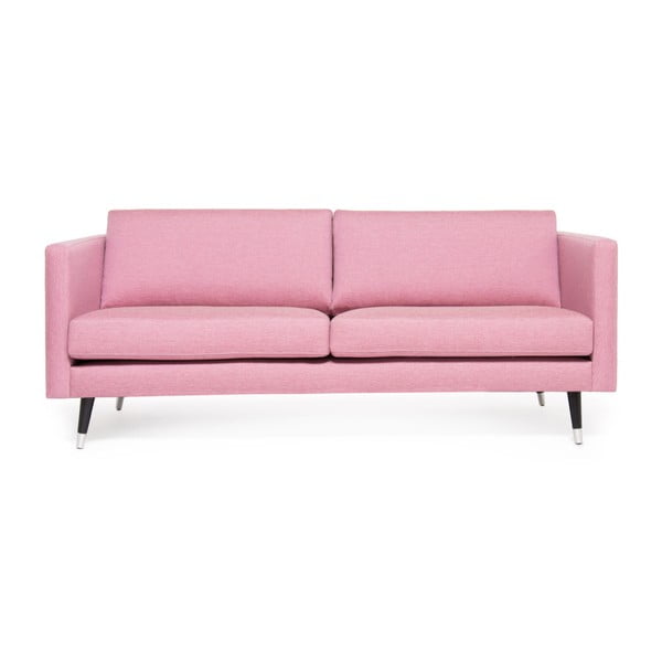 Canapea cu 3 locuri și picioare argintii Vivonita Meyer, roz