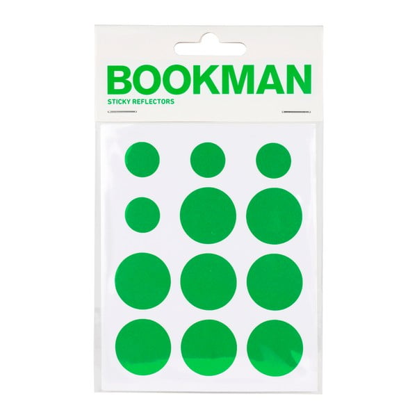Set 12 buline reflectorizante autoadezive Bookman, verde
