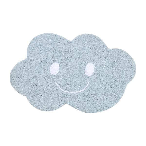 Covor din bumbac Happy Decor Kids Cloud, 75 x 115 cm, albastru