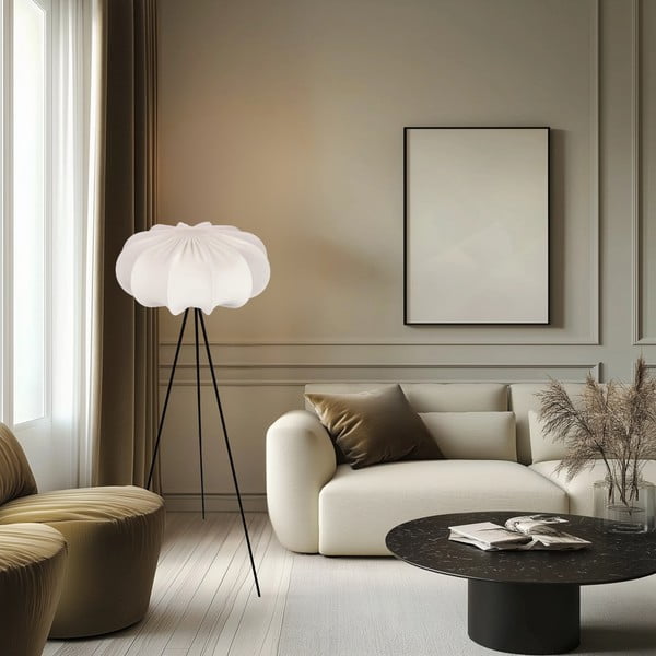 Lampadar alb cu abajur textil (înălțime 147 cm) Cafee – Candellux Lighting-image-1