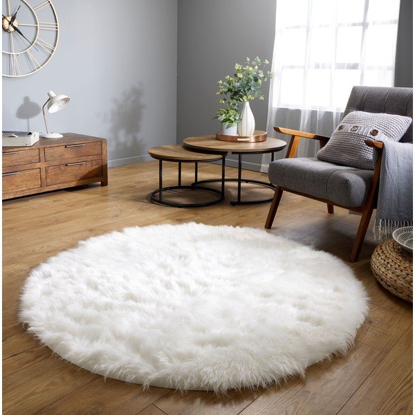 Covor rotund alb ø 120 cm Sheepskin - Flair Rugs-image-1