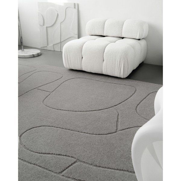 Covor gri din lână 200x300 cm Morphic – Agnella-image-3