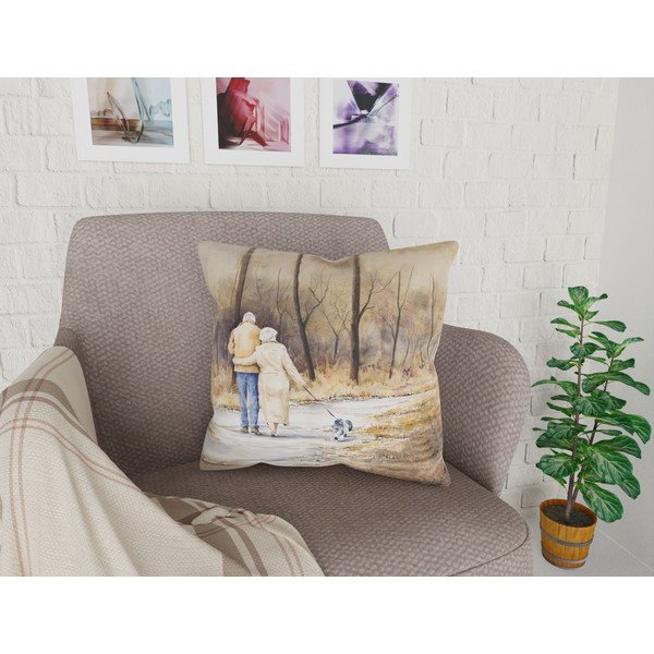 Față de pernă cu amestec din bumbac Vitaus Zikmund, 43 x 43 cm-image-1