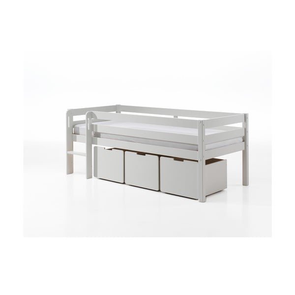 Pat înalt pentru copii Vipack Pino, 90 x 200 cm, alb-image-3