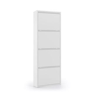 Suport de pantofi din metal cu 4 uși verticale Kave Home Rox, alb