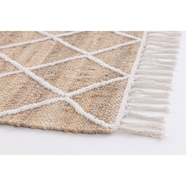Covor alb/în culoare naturală țesut manual din iută 70x140 cm Shaila – Bizzotto-image-3