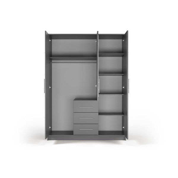 Dulap gri cu oglindă 147x200 cm Derry - Cosmopolitan Design-image-4