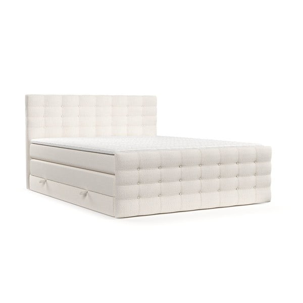 Pat boxspring crem cu spațiu de depozitare 200x200 cm Blend – Maison de Rêve