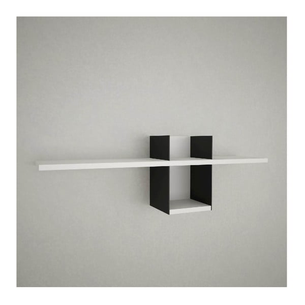 Raft de perete Claudio White/Black, lățime 90 cm