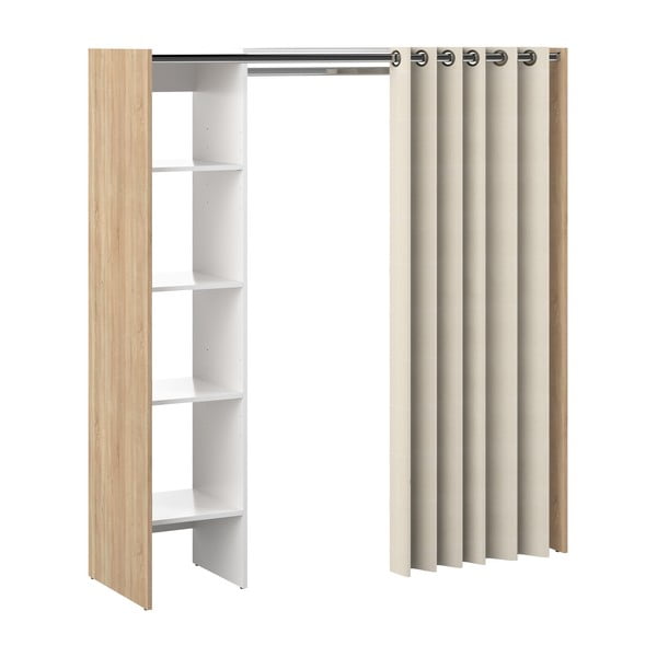 Dulap alb-bej cu aspect de stejar 160x182 cm Tom - TemaHome -image-2