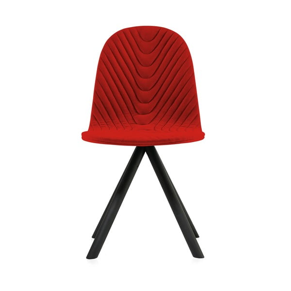 Scaun cu picioare negre Iker Mannequin Wave, roșu