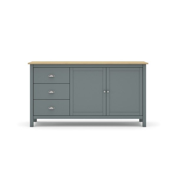 Comodă verde prăfuit din lemn de pin 150x80x40 cm Misti – Marckeric