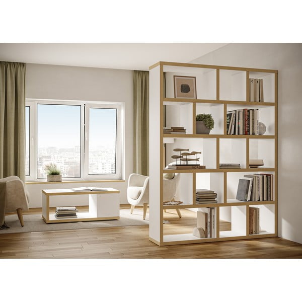 Bibliotecă albă/în culoare naturală 150x198 cm Berlin – TemaHome-image-1