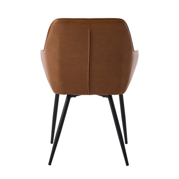 Set de scaune de sufragerie maro cu cotiere 2 buc. tapițat Nolan Stripe – Unique Furniture-image-4