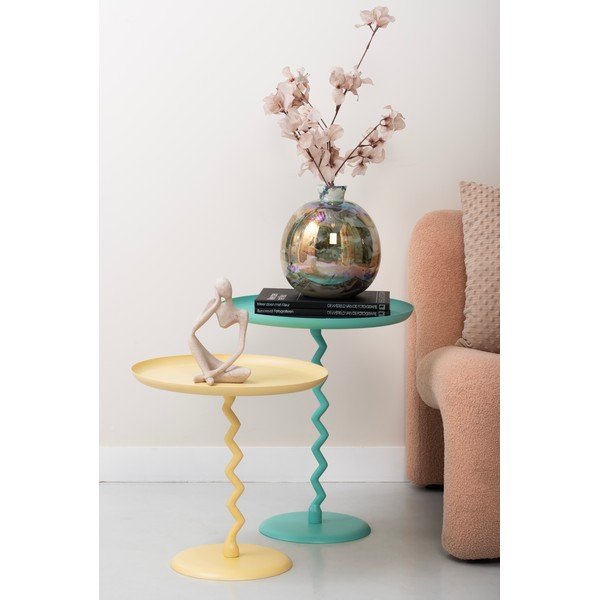 Măsuță auxiliară rotundă din metal ø 40 cm Zig Zag – Leitmotiv-image-1