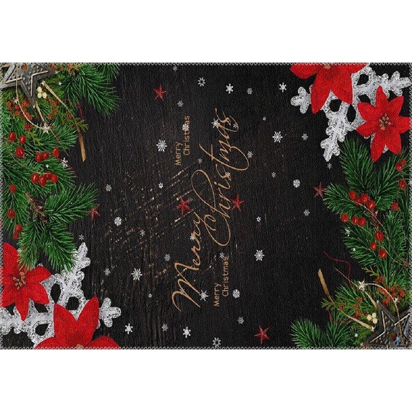 Covor Vitaus Christmas Period Black Sign, 50 x 80 cm