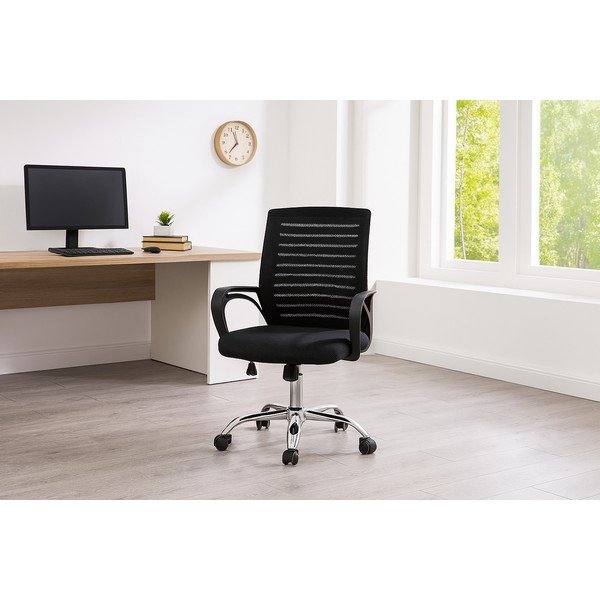 Scaun de birou negru tapițat Evon – Bonami Essentials-image-1