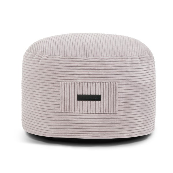 Taburet gri deschis cu tapițerie din catifea reiată Om 60 – SLOWDOWN